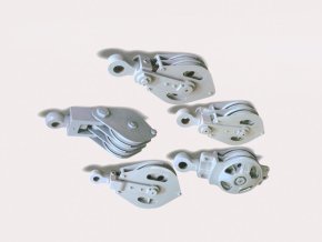 Marine pulley block set for ship deck rigging
