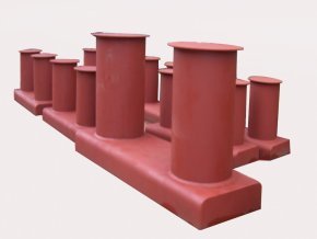 Cast steel mooring bollard with base plate
